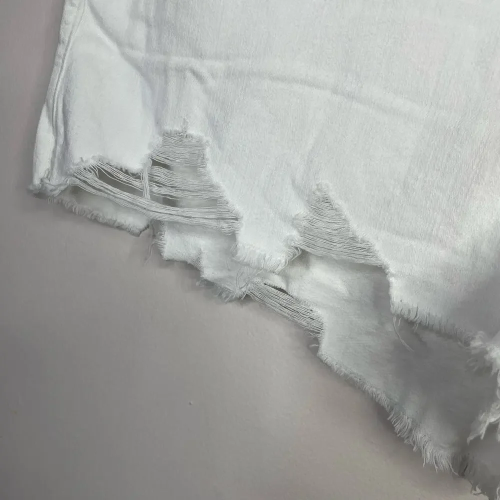 Aerie Daydream Distressed Comfy Denim Jean Shorts cutoffs White plus XXL 20